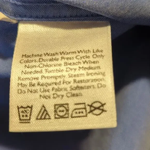 Eddie Bauer Blue Cotton Stretch Wrinkle Resistant Button Down Shirt Women's Sz M - Picture 7 of 8